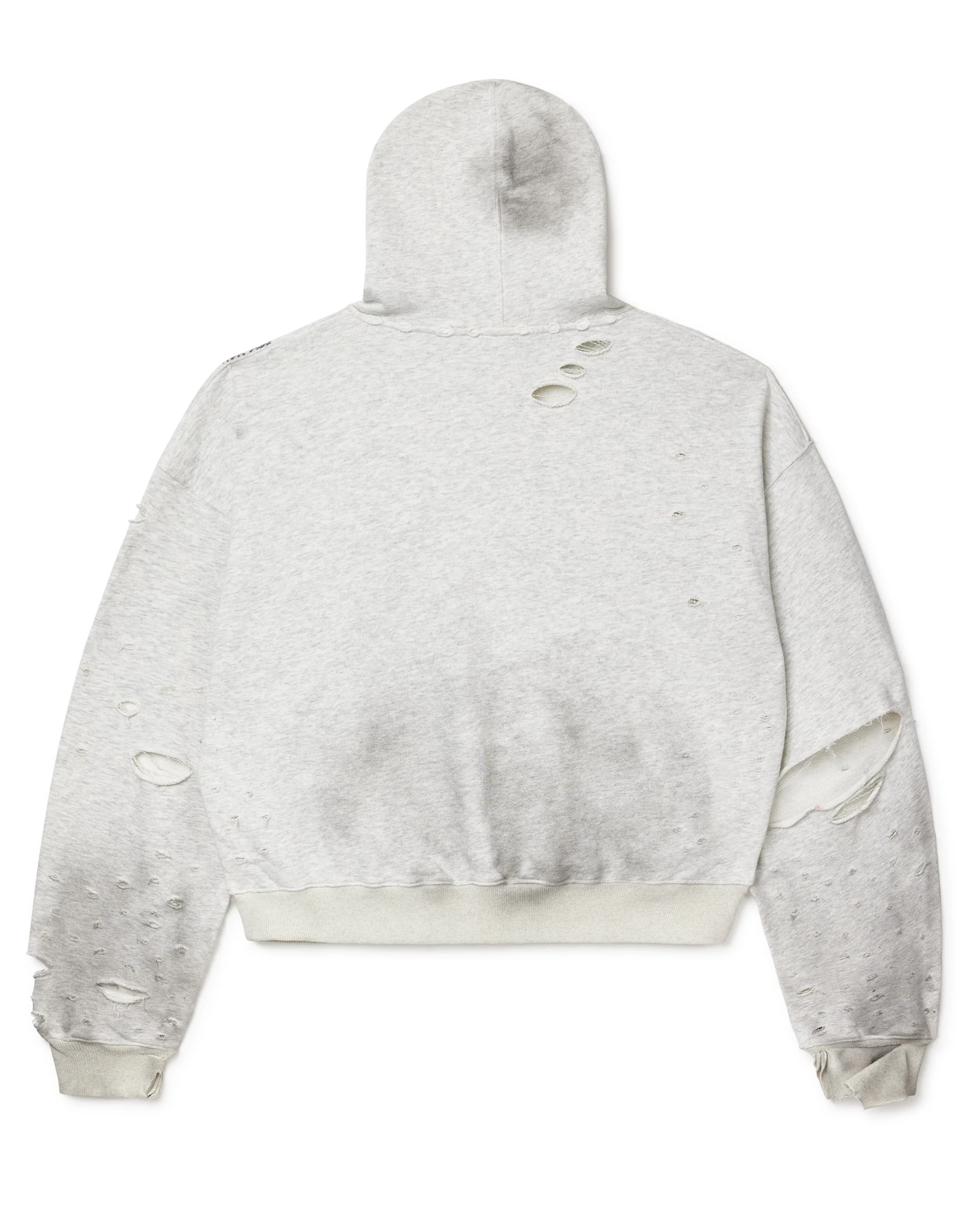 Distressed Chain Hoodie Heather Grey